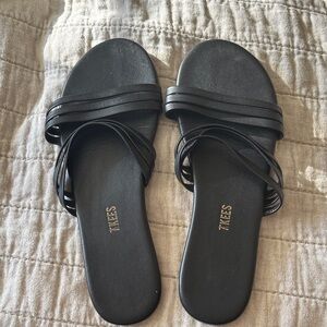 TKEES Black Strappy Sandals